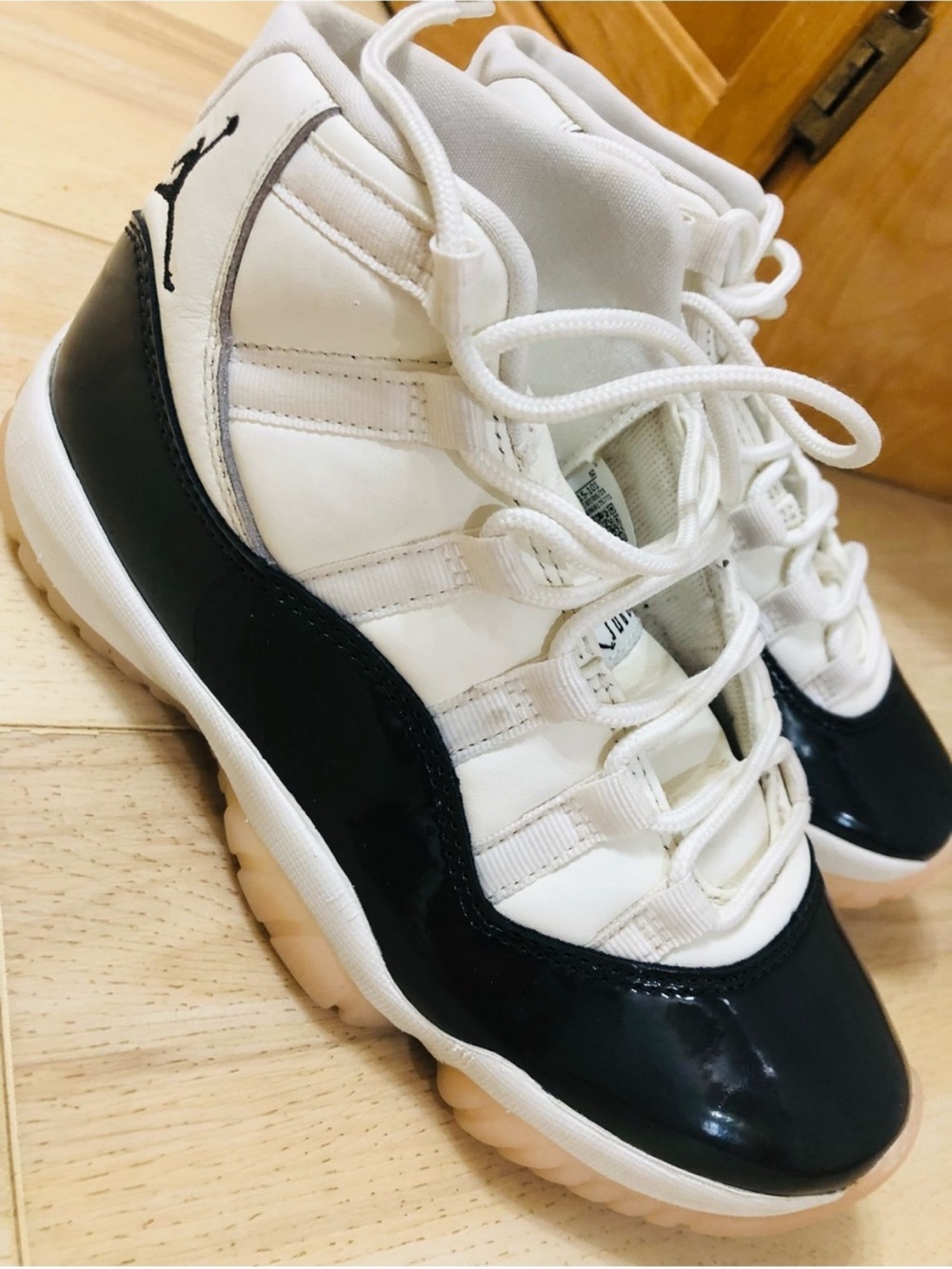 Jordan Kids' White and Black Patent Low-Top Sneakers